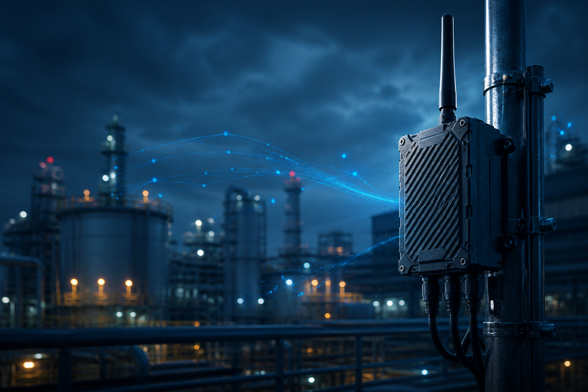 Concept image representing LoRaWAN monitoring infrastructure